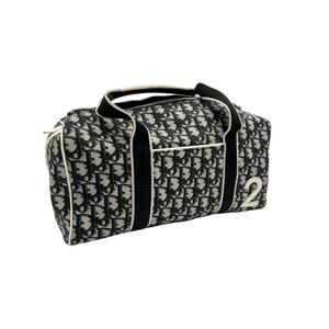 Christian Dior Trotter Pattern Navy Mini Boston Bag Tote Bag No2 Pvc Vintage